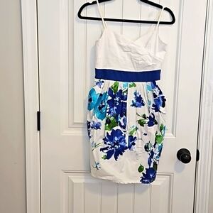 White And Blue Floral Sundress Size 9